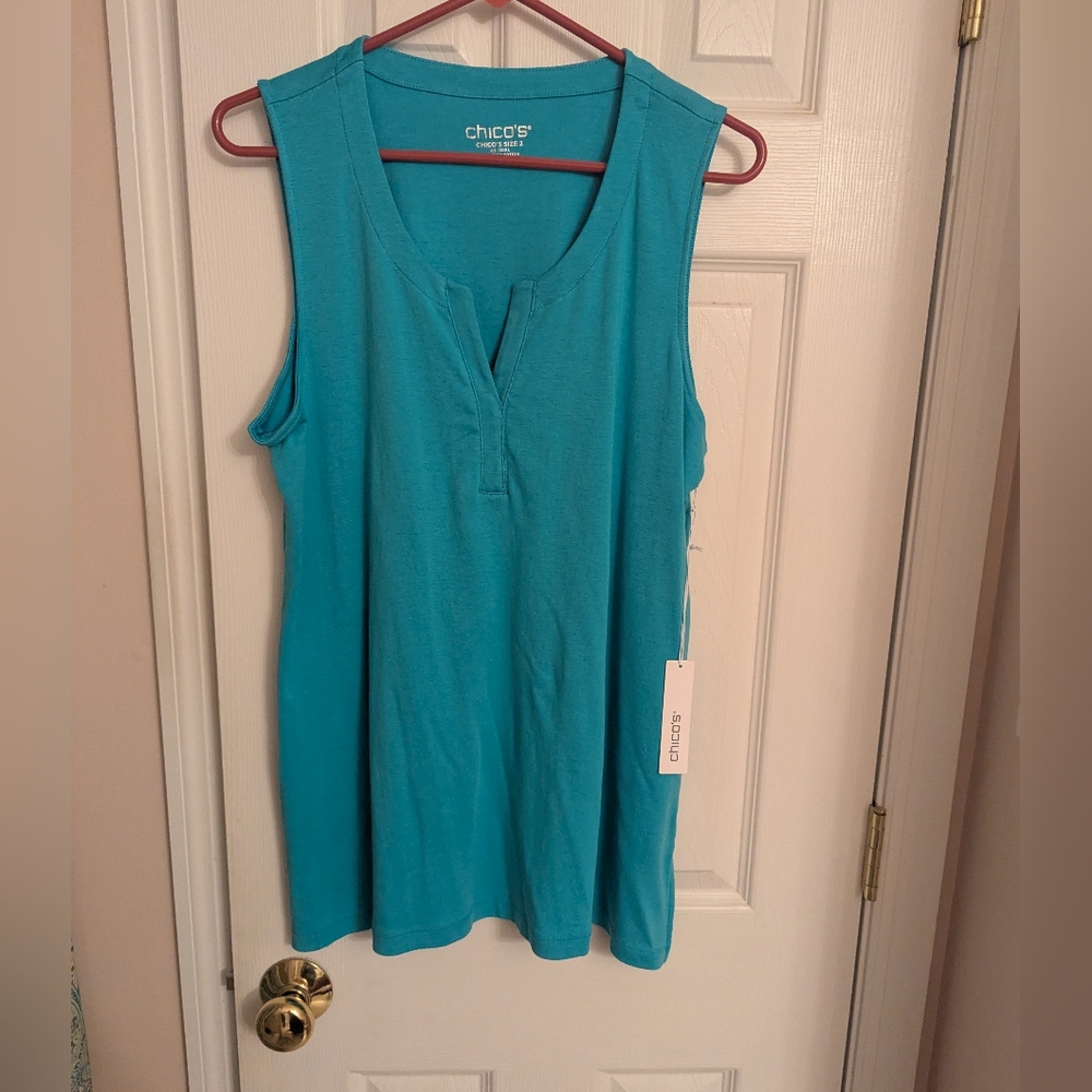 NWT Chico's Vibrant Blue Tank Top Large ( Chicos Size 2)